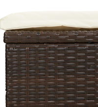 Sonnenliege mit Runddach Braun 211x57x140 cm Poly Rattan