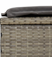 2-Personen-Sonnenliege mit Dach Grau 211x112x140 Poly Rattan