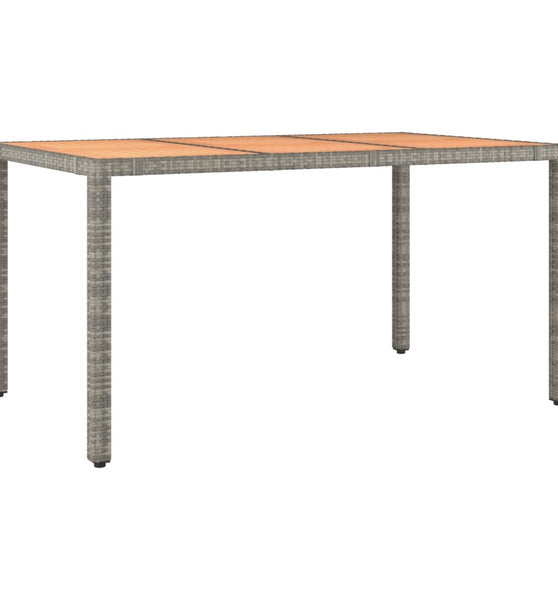 Gartentisch mit Holzplatte Grau Poly Rattan & Massivholz Akazie