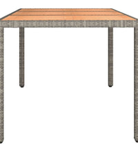 Gartentisch mit Holzplatte Grau Poly Rattan & Massivholz Akazie