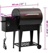 Pelletgrill mit Ablage Schwarz 94 cm Eisen