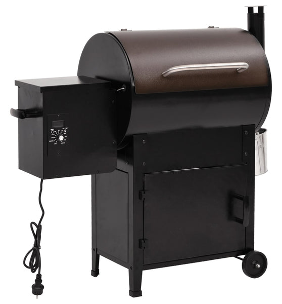 Pelletgrill mit Schornstein Schwarz 104 cm Eisen