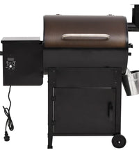 Pelletgrill mit Schornstein Schwarz 104 cm Eisen