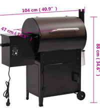 Pelletgrill mit Schornstein Schwarz 104 cm Eisen