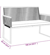 4-tlg. Garten-Lounge-Set mit Kissen Schwarz Stahl