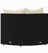 Garten-Ecksofas mit Kissen 2 Stk. Schwarz Poly Rattan