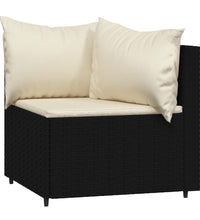 Garten-Ecksofas mit Kissen 2 Stk. Schwarz Poly Rattan