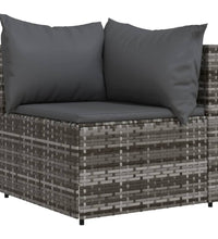 Garten-Ecksofas mit Kissen 2 Stk. Grau Poly Rattan