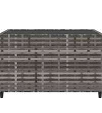 4-tlg. Garten-Lounge-Set mit Kissen Grau Poly Rattan