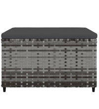 Gartenhocker mit Kissen 2 Stk. Grau Poly Rattan