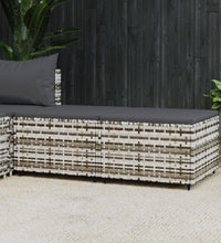 Gartenhocker mit Kissen 2 Stk. Grau Poly Rattan