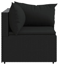 Garten-Ecksofas mit Kissen 2 Stk. Schwarz Poly Rattan