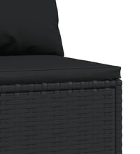 Garten-Mittelsofas mit Kissen 2 Stk. Schwarz Poly Rattan