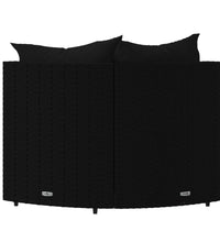 Garten-Ecksofas mit Kissen 2 Stk. Schwarz Poly Rattan