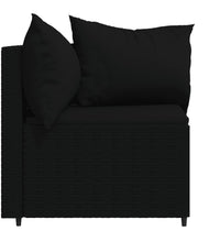 Garten-Ecksofas mit Kissen 2 Stk. Schwarz Poly Rattan