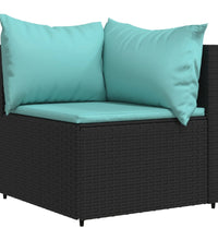 Garten-Ecksofas mit Kissen 2 Stk. Schwarz Poly Rattan