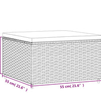 Gartenhocker mit Kissen Schwarz Poly Rattan