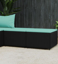 Gartenhocker mit Kissen 2 Stk. Schwarz Poly Rattan