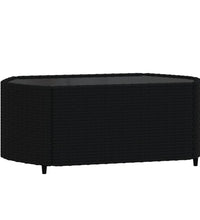 4-tlg. Garten-Lounge-Set mit Kissen Schwarz Poly Rattan