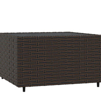 3-tlg. Garten-Lounge-Set mit Kissen Braun Poly Rattan