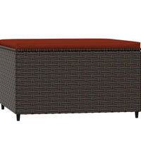 Gartenhocker mit Kissen 2 Stk. Braun Poly Rattan