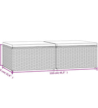 Gartenhocker mit Kissen 2 Stk. Braun Poly Rattan