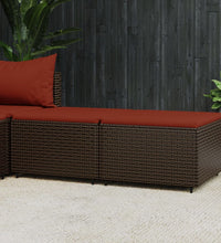 Gartenhocker mit Kissen 2 Stk. Braun Poly Rattan