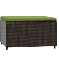 Gartenhocker mit Kissen Braun Poly Rattan