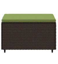 Gartenhocker mit Kissen Braun Poly Rattan