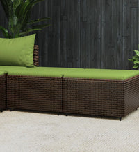 Gartenhocker mit Kissen 2 Stk. Braun Poly Rattan