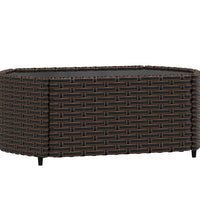 4-tlg. Garten-Lounge-Set mit Kissen Braun Poly Rattan