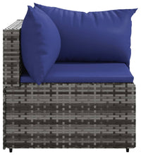 Garten-Ecksofas mit Kissen 2 Stk. Grau Poly Rattan