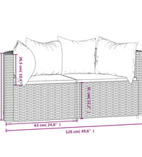 Garten-Ecksofas mit Kissen 2 Stk. Grau Poly Rattan