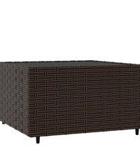 Garten-Couchtisch Quadratisch Braun 50x50x30 cm Poly Rattan