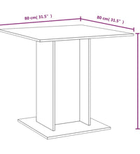 Esstisch Grau Sonoma 80x80x75 cm Holzwerkstoff