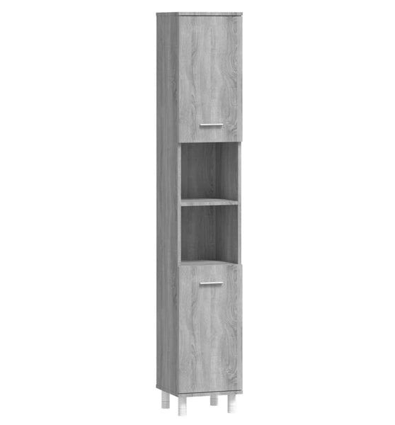 Badschrank Grau Sonoma 30x30x179 cm Holzwerkstoff