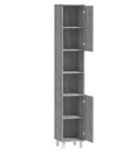 Badschrank Grau Sonoma 30x30x179 cm Holzwerkstoff