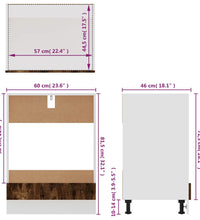 Herdumbauschrank Räuchereiche 60x46x81,5 cm Holzwerkstoff