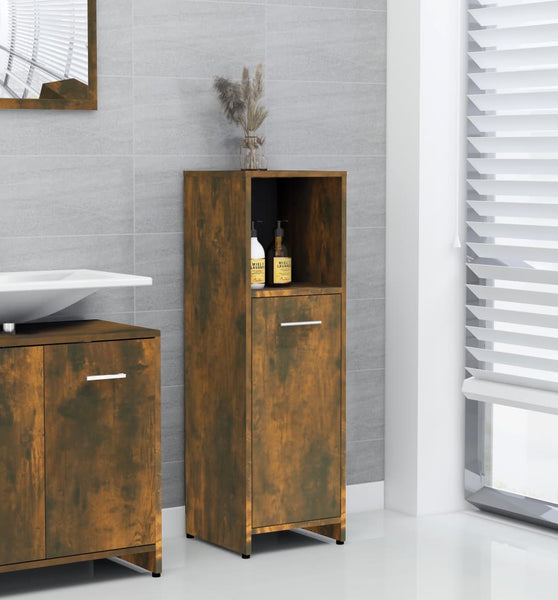 Badschrank Räuchereiche 30x30x95 cm Holzwerkstoff