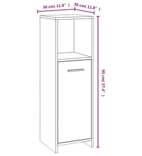 Badschrank Grau Sonoma 30x30x95 cm Holzwerkstoff