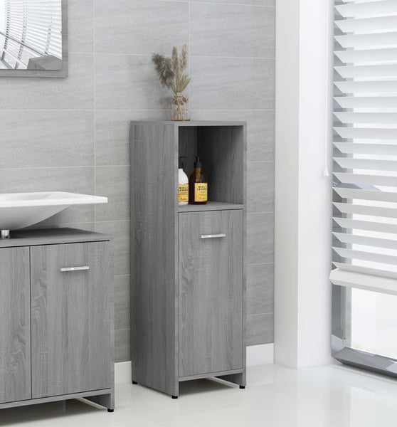 Badschrank Grau Sonoma 30x30x95 cm Holzwerkstoff