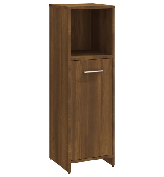Badschrank Braun Eichen-Optik 30x30x95 cm Holzwerkstoff