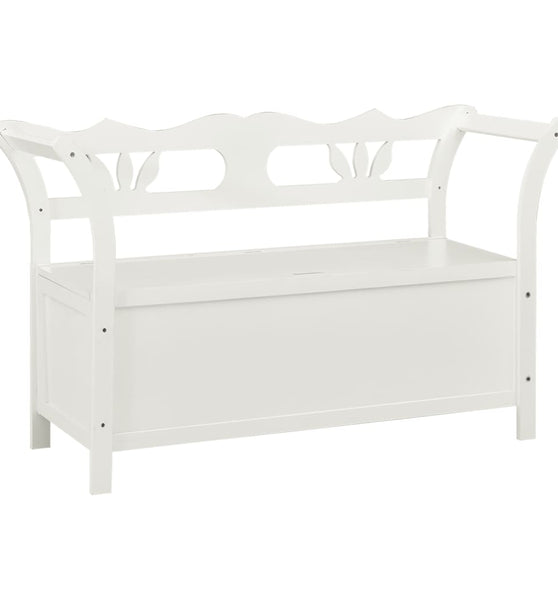 Sitzbank Weiß 107x45x75,5 cm Massivholz Tanne