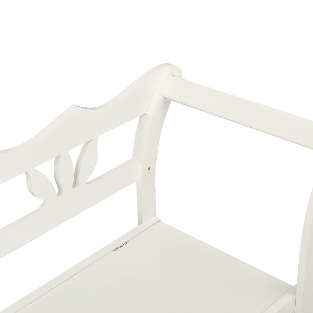 Sitzbank Weiß 107x45x75,5 cm Massivholz Tanne