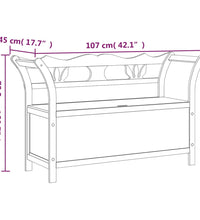 Sitzbank Weiß 107x45x75,5 cm Massivholz Tanne