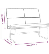 Sitzbank Creme 100x75x76 cm Kunstleder