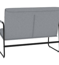 Sitzbank Hellgrau 100x64x80 cm Stoff