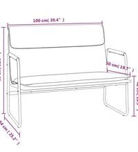 Sitzbank Hellgrau 100x64x80 cm Stoff