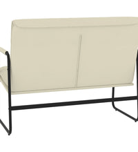 Sitzbank Creme 100x64x80 cm Kunstleder