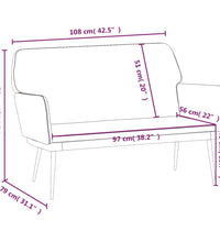 Sitzbank Hellgrau 108x79x79 cm Samt